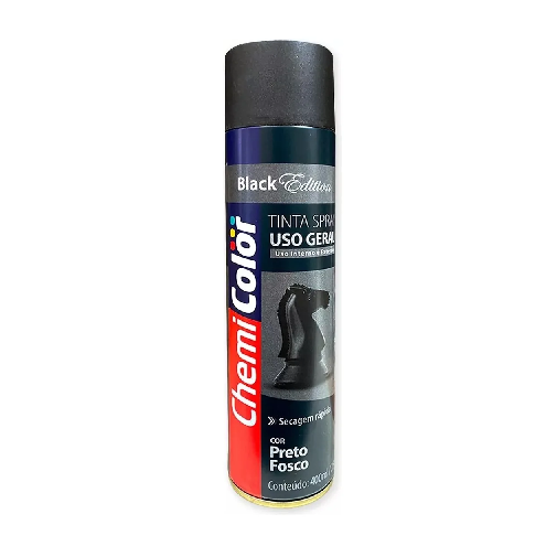 TINTA SPRAY PRETO FOSCO 400ML CHEMICOLOR