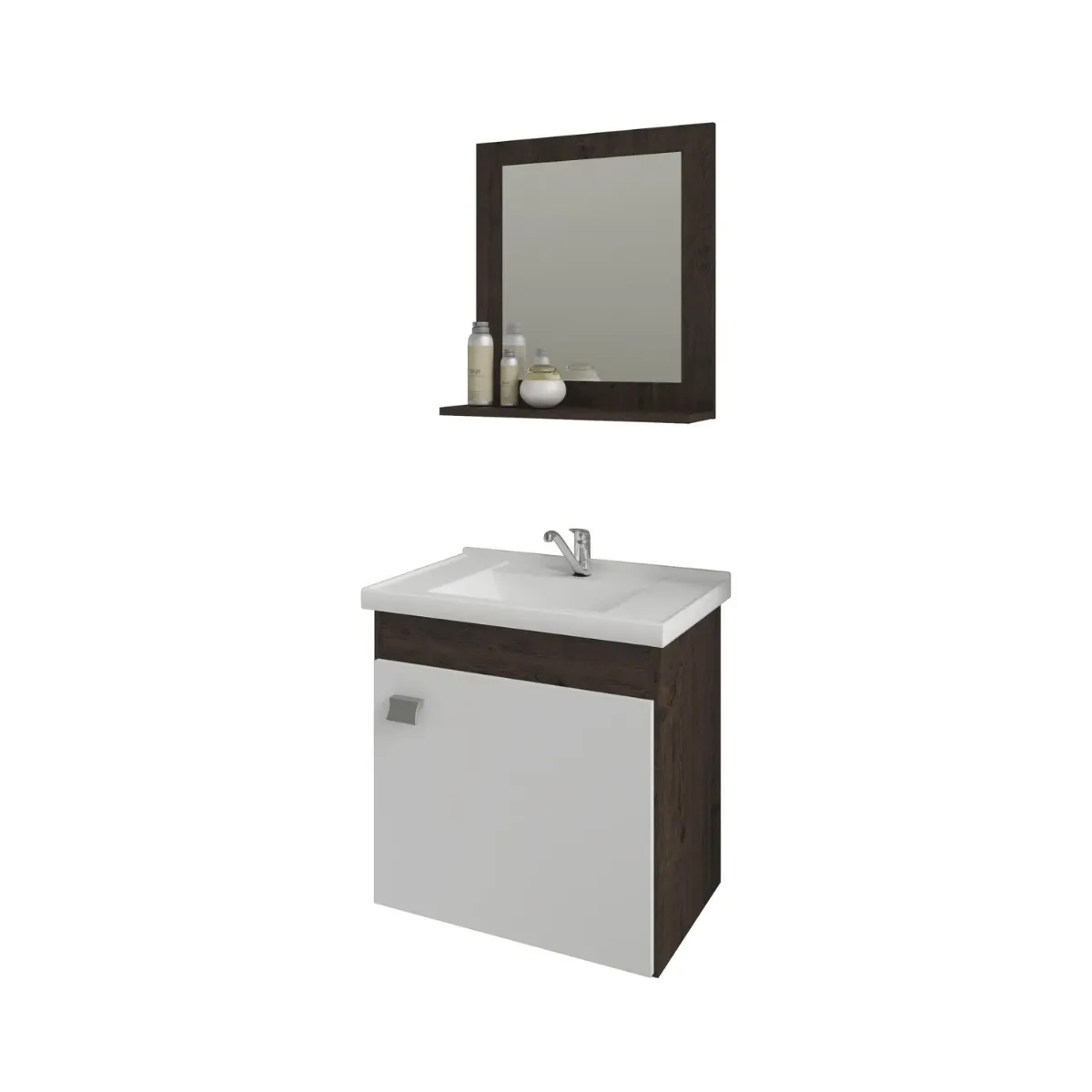 GABINETE WC+ESPELHEIRA IRIS 44 CM CAFÉ/BC