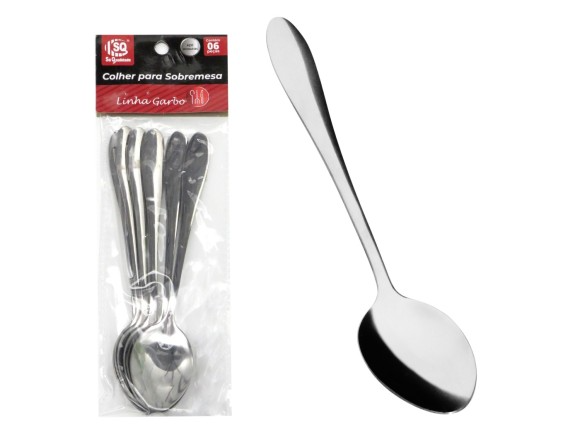 COLHER SOBREMESA GARBO 6PCS SQ