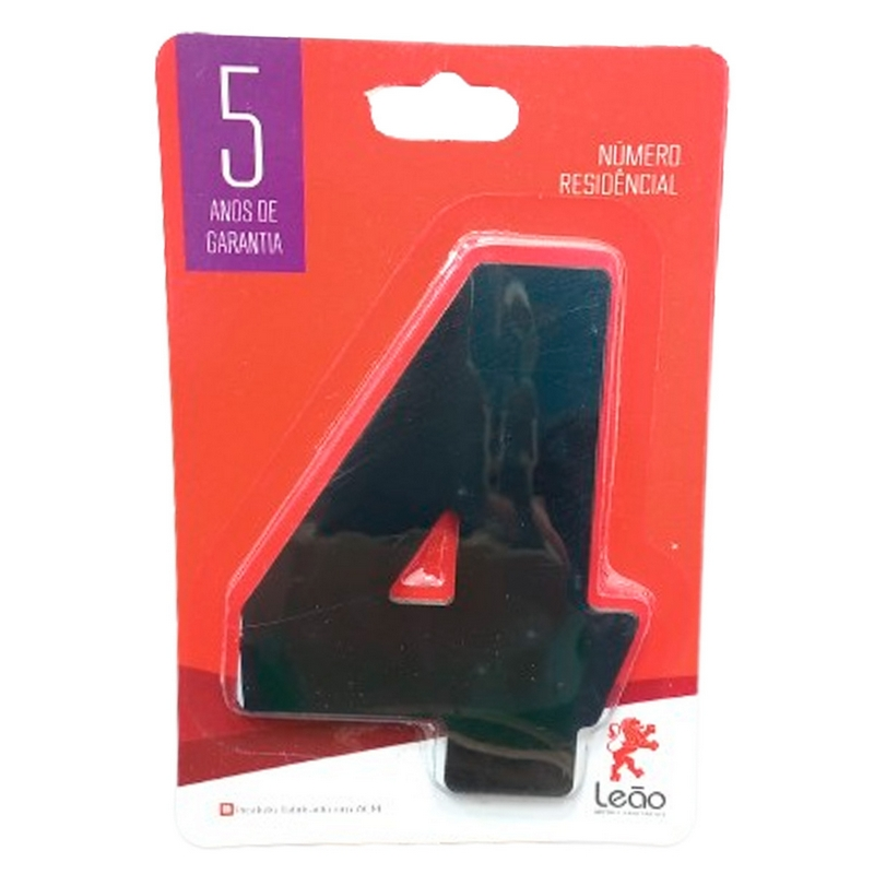 ALGARISMO ACM PT N¦ 4 12CM LEÃO