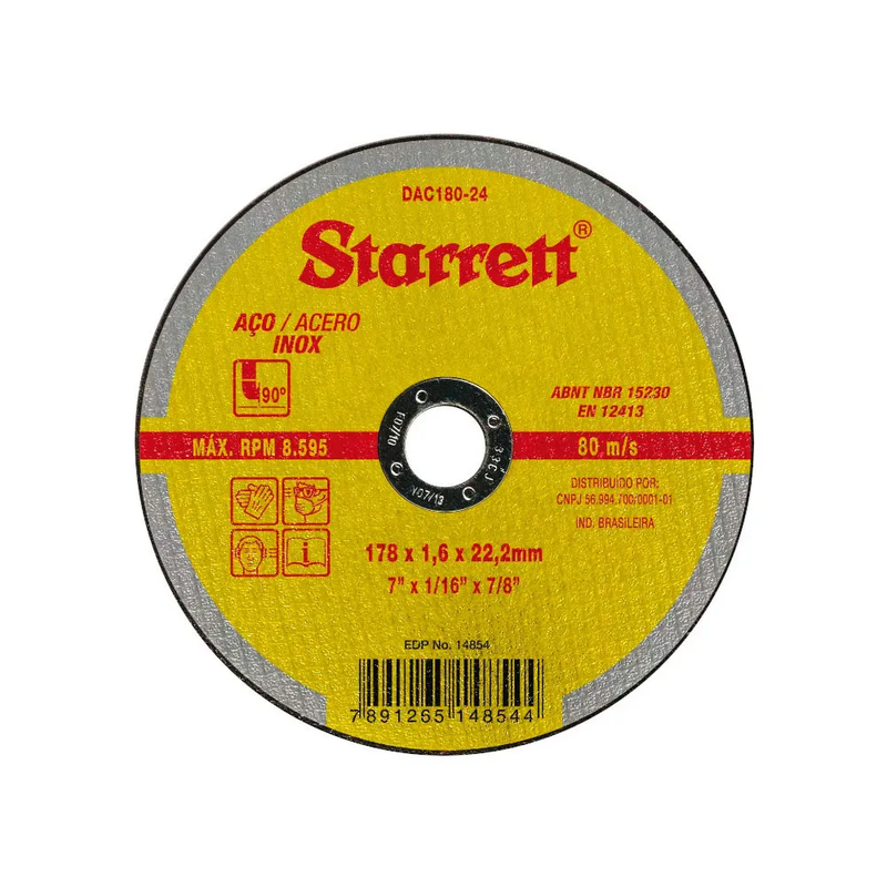 DISCO CORTE FER 180X1,6X22,2 STARRETT