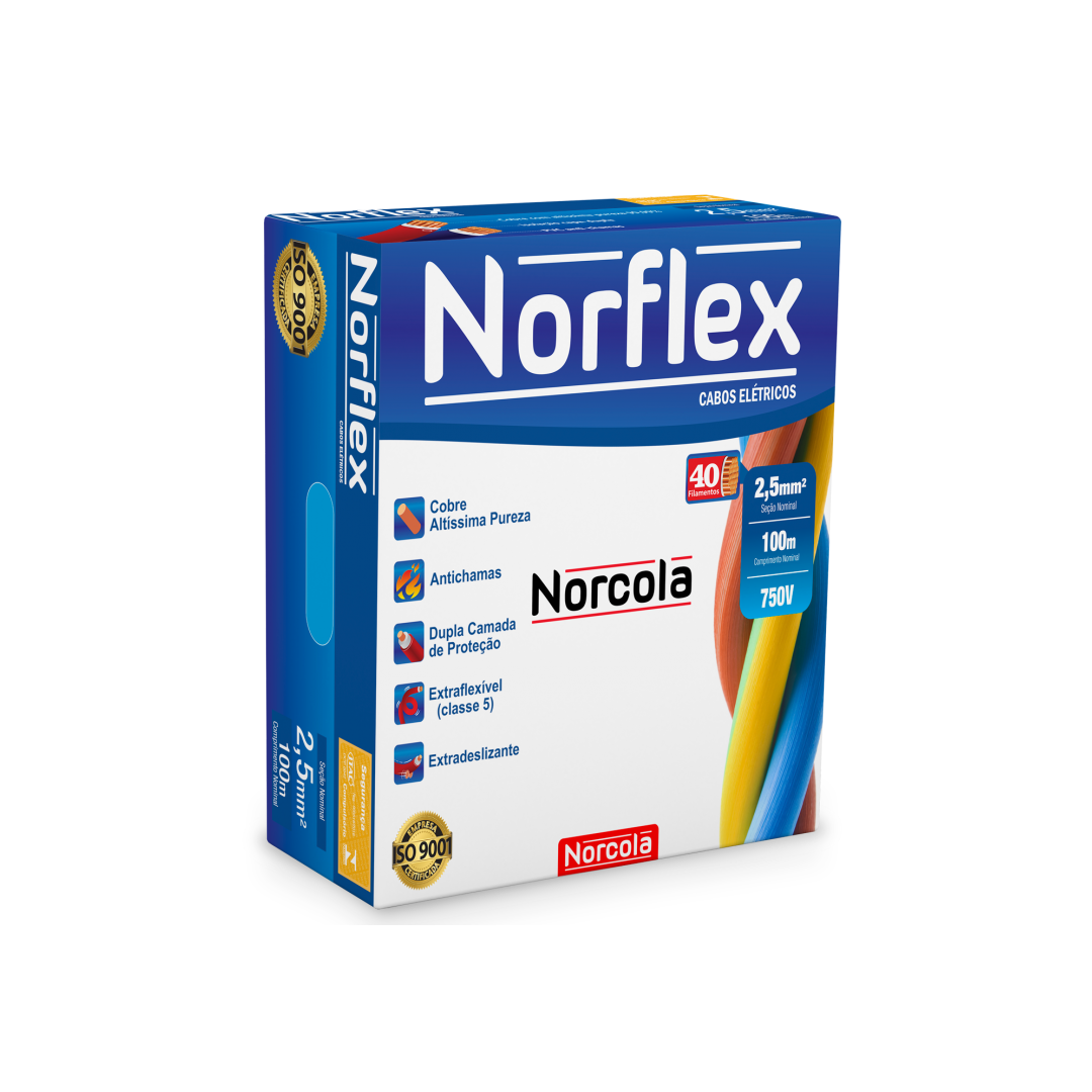 CABO NORFLEX 2,5MM CARR PRETO 1MT NORCOLA