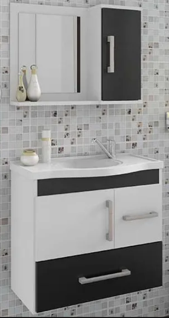 GABINETE WC+ESP FORTALEZA BC/PT 65X60CM MGM