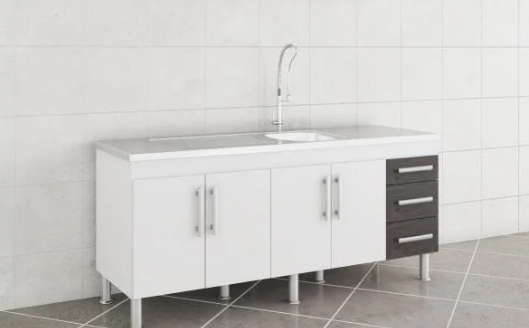 GABINETE COZINHA 100%MDF FLEX BC/CAFE 1,74MT MGM