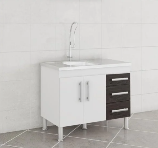 GABINETE COZINHA 100%MDF FLEX BC/CAFE 1,44MT MGM