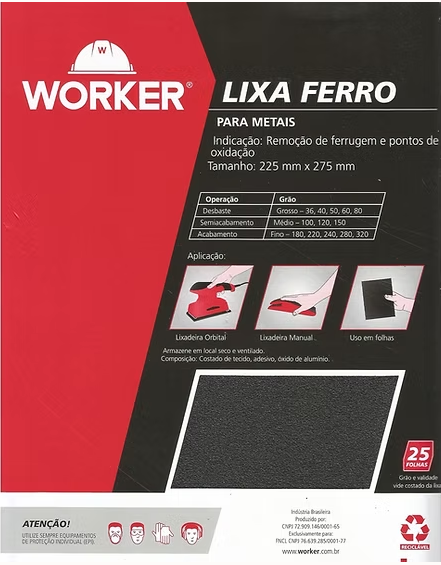 LIXA FERRO 60 WORKER/3M/CARBORUNDUM