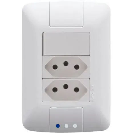 CONJUNTO INTERRUPTOR +2TOM 2P+T ARIA 10A 4X2 TRAMONTINA