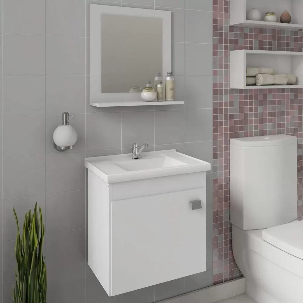 GABINETE WC+ESPELHEIRA IRIS 44 CM BC