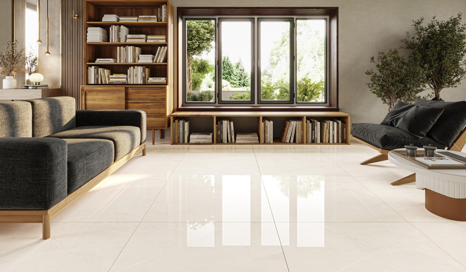 PISO RETIFICADO 85X85 POL ALLURE CREMA (2,14/51,36) LUME